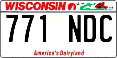 WI license plate 771NDC
