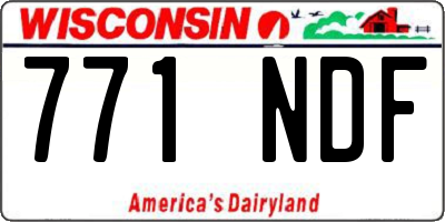 WI license plate 771NDF