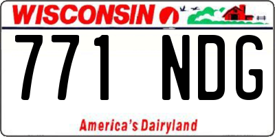 WI license plate 771NDG