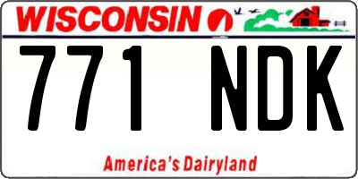 WI license plate 771NDK
