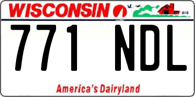 WI license plate 771NDL