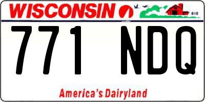 WI license plate 771NDQ