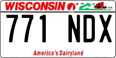 WI license plate 771NDX