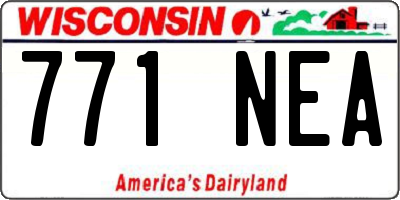 WI license plate 771NEA
