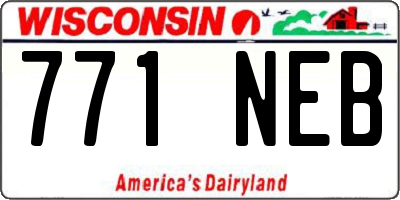 WI license plate 771NEB
