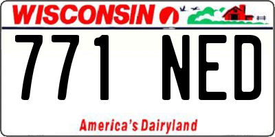 WI license plate 771NED