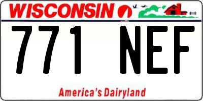 WI license plate 771NEF