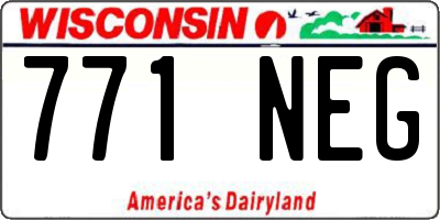 WI license plate 771NEG