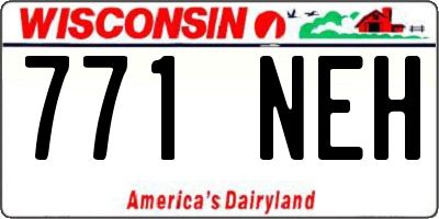 WI license plate 771NEH