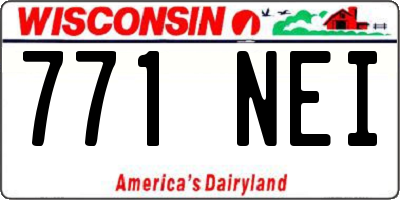 WI license plate 771NEI