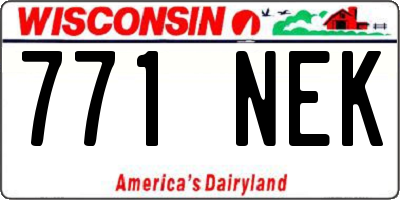 WI license plate 771NEK