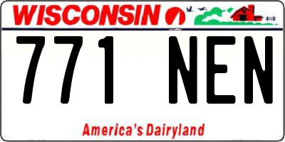 WI license plate 771NEN