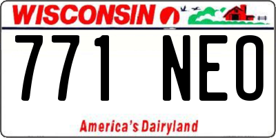 WI license plate 771NEO