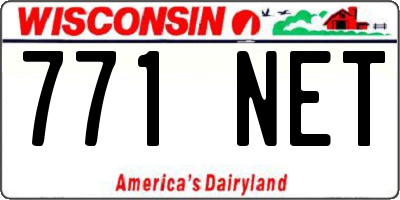 WI license plate 771NET