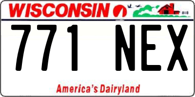 WI license plate 771NEX