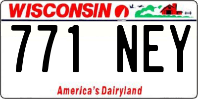 WI license plate 771NEY