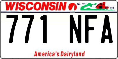 WI license plate 771NFA