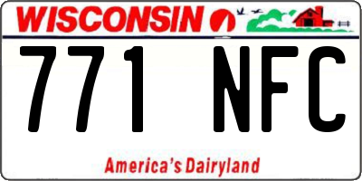 WI license plate 771NFC