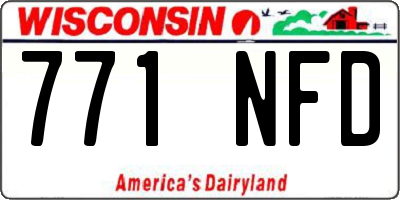 WI license plate 771NFD