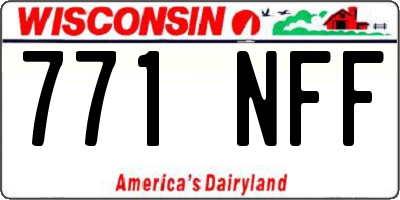 WI license plate 771NFF