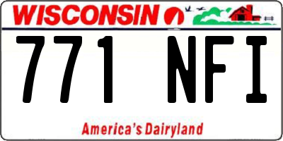 WI license plate 771NFI