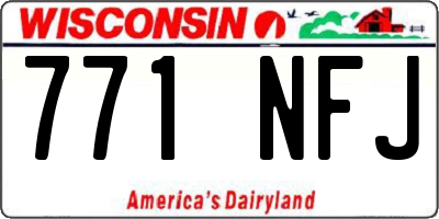 WI license plate 771NFJ