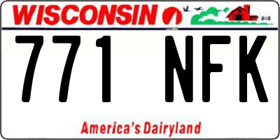 WI license plate 771NFK