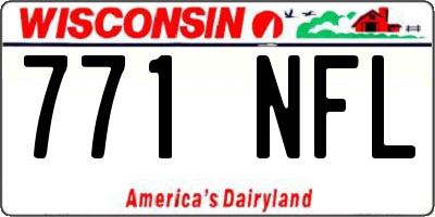 WI license plate 771NFL