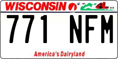 WI license plate 771NFM