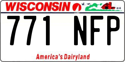 WI license plate 771NFP