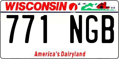 WI license plate 771NGB
