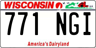 WI license plate 771NGI