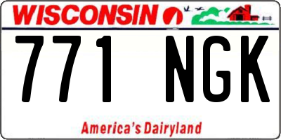 WI license plate 771NGK