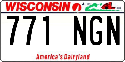 WI license plate 771NGN