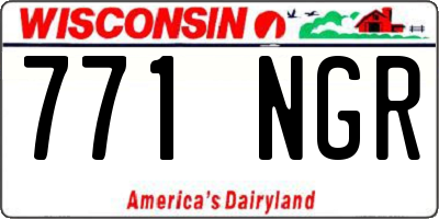 WI license plate 771NGR