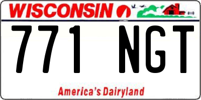 WI license plate 771NGT