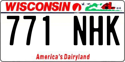 WI license plate 771NHK