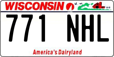 WI license plate 771NHL