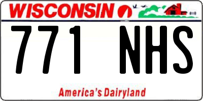 WI license plate 771NHS