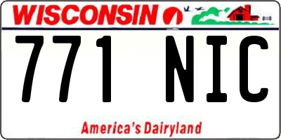 WI license plate 771NIC