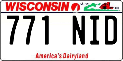 WI license plate 771NID