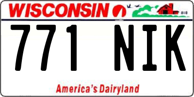 WI license plate 771NIK