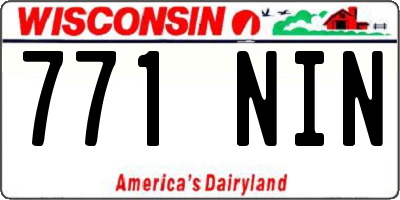WI license plate 771NIN