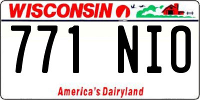 WI license plate 771NIO