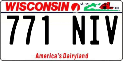 WI license plate 771NIV