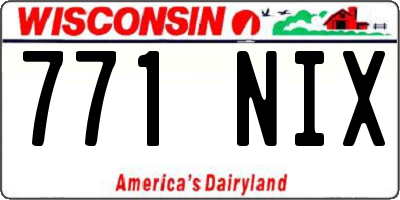 WI license plate 771NIX