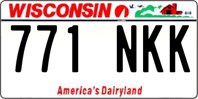 WI license plate 771NKK