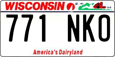 WI license plate 771NKO