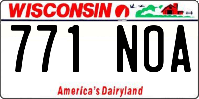 WI license plate 771NOA