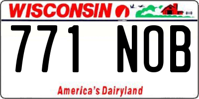 WI license plate 771NOB